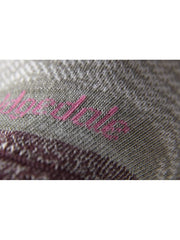 Bridgedale Hike Ultralight Merino Endurance Crew Sock Aubergine knit close-up showing durability.