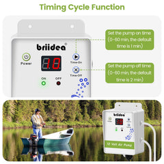 Timing cycle function display on Briidea aerator system
