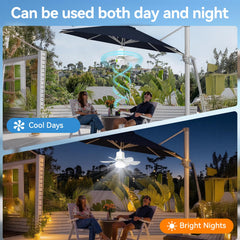 Brioeua solar fan light with Type-C port enables quick charging