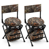 Briwooody 2-set swivel chairs folded for compact transport.