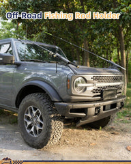 Broaddict off-road rod holder ambidextrous setup enabling quick side swap.
