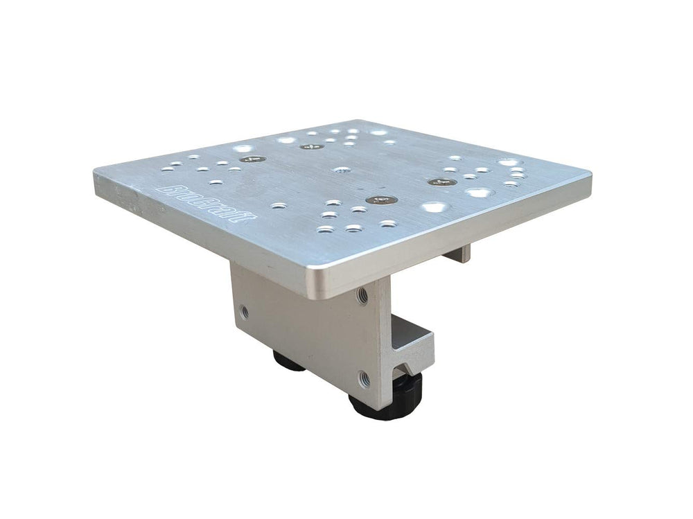 Brocraft Alumacraft downrigger bracket front view shows Gen 3 design for stable mounting