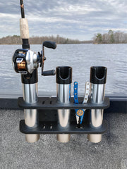 Brocraft Alumacraft rod storage brackets securing rods for easy reach