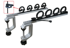Marine aluminum universal C-clamp opened to a maximum of 2.5 inches
