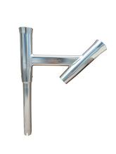 Brocraft Aluminum Rod Rigger mounted on rail for wider trolling spread.