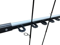 Brocraft aluminum-sliding-track-rod-storage offers easy add/remove of gear.