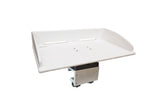 Brocraft Bait/Fillet Table mounted on Alumacraft boat AlumaTrac system – close-up view