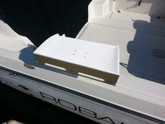 Brocraft bait table rod holder mount side view illustrates adjustable cutting angles.