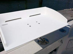 Brocraft bait table surface detail emphasizes durable, smooth polymer for easy cleaning.