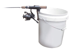 Brocraft clip-on bucket holder protects gear while moving across the ice.