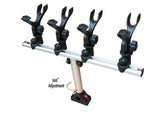 Brocraft Crappie Rod Holder on deck mount displaying four-rod setup for slow trolling.