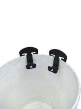 Brocraft ice fishing bucket rod holder with two slots for tangle-free storage.