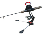 Brocraft ice fishing tip down pivot offers adjustable pitch for bite indication.
