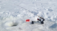Brocraft Multi-Rod Setup allowing several combos at once on the ice.