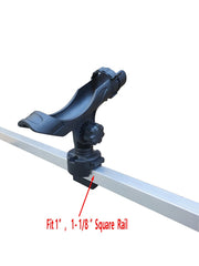 Brocraft Pontoon Rod Holder with 360 degree rotation for flexible rod positioning.