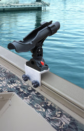 Brocraft Power Lock Rod Holder on a 90-degree rail enables precise rod placement.