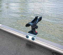 Brocraft Power Lock Rod Holder on G3 Boat Track provides secure angling.