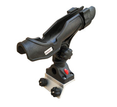 Brocraft 60-degree rod holder close-up shows marine-grade aluminum durability.