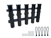 Brocraft Tackle Rack 5-Rod overview showing compact, space-saving rod storage.