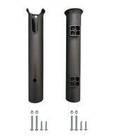 Brocraft black tackle rack rod holder, front view with easy access hole.