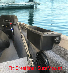 Brocraft tool holder along SureMount track keeps deck organized.
