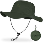 BROTOU Army Green sun hat with a wide 3.6 inch brim and adjustable drawstring