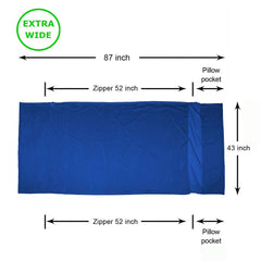 BROWINT travel sheet pillow pocket keeps pillow in place during travel