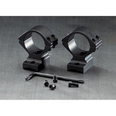 Browning A-Bolt integrated ring base front view shows ultra-rigid mount for reliable scope alignment.
