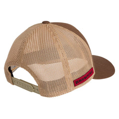 Browning Bloodline Brown cap Buckmark logo, close-up emblem for iconic styling and brand recognition.