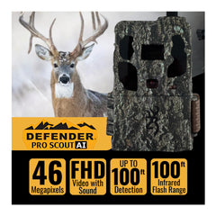 Browning Defender Pro Scout Max camera back panel with intuitive controls for quick setup.
