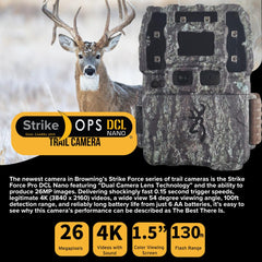 Browning Strike Force Pro DCL Nano night infrared illumination delivers clear low-light trail images.
