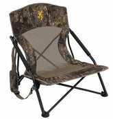 Browning Strutter chair folded-compact view for easy transport in the field.