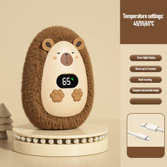Brrnoo hand warmer plush brown back view, compact form
