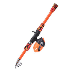 Brrnoo kids fishing pole extended to 165cm in orange for saltwater casting