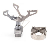 BRS stove 3000T front view highlights compact, lightweight camping setup.
