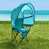 BrylaneHome outdoor canopy tent chair shade with breathable fabric for sunny days at the beach.