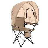 BrylaneHome outdoor canopy shade on a camp chair for sun protection at the beach.