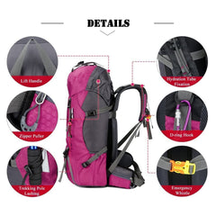 Bseash 60L backpack rain cover shields contents in heavy rain