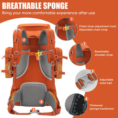 Bseash 70L water bladder pocket in orange for on-the-go hydration.