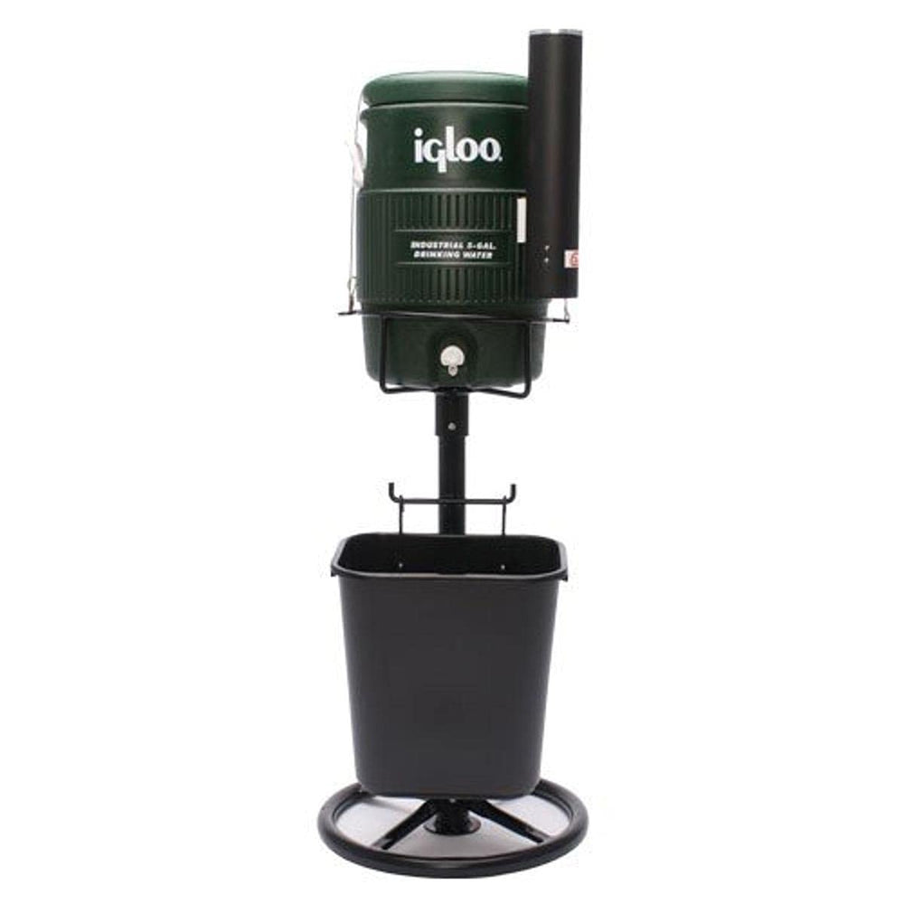 BSN Tidi-Cooler Stand/Basket in green keeps a 5-gallon cooler off the court securely.