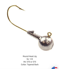 BT Outdoors Do It Mold round head jig collar tapered barb reduces plastic tearing