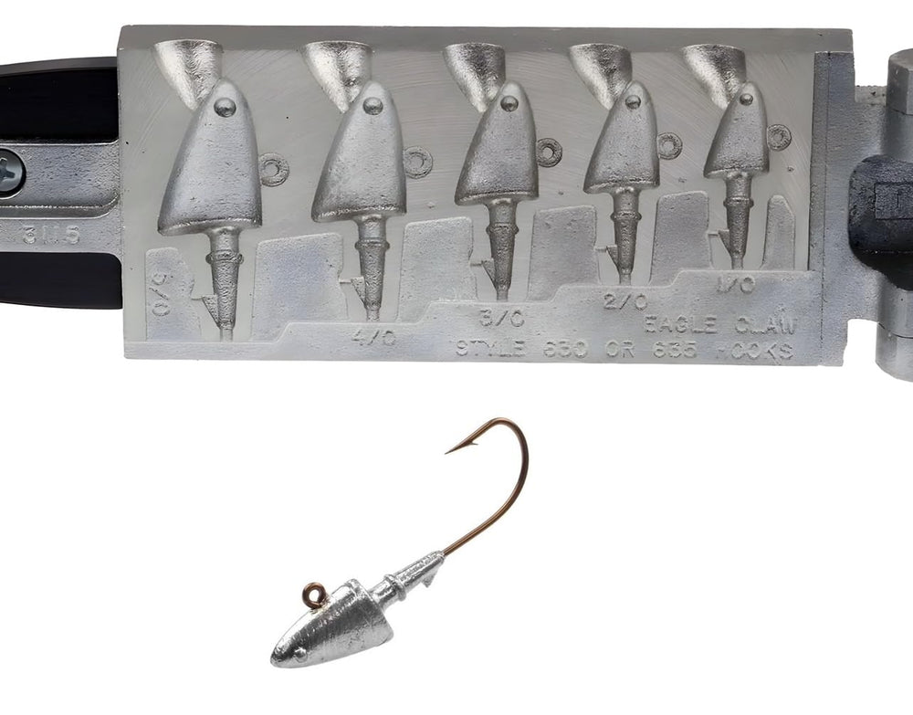 BT Outdoors Do It Mold Shad Head Jig 1/4 oz with ring and barb collar for hook sets.