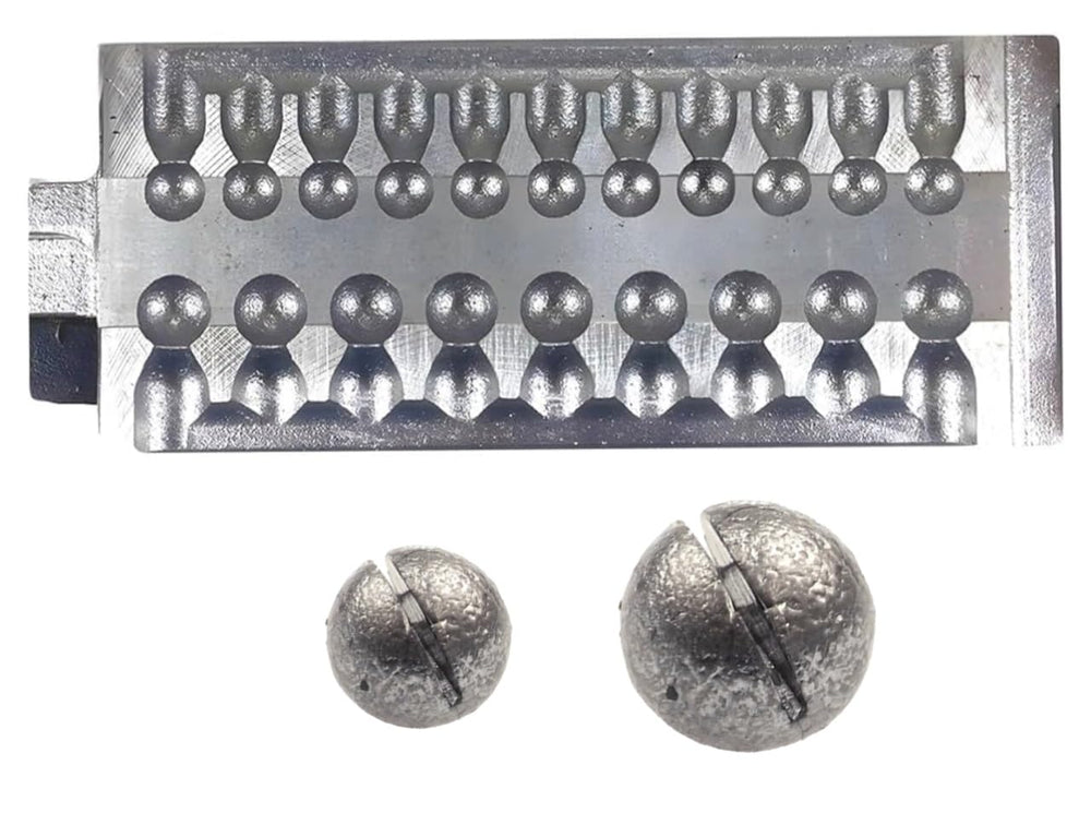 BT Outdoors Round Split Shot Sinker front view with easy line attachment.