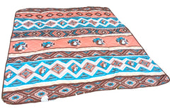 Buc-ee's Beaver Outdoor Blanket waterproof top view ideal for a picnic.
