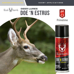 Field use of Buck Bomb Doe in Estrus scent on stand or scent trail for deer hunting
