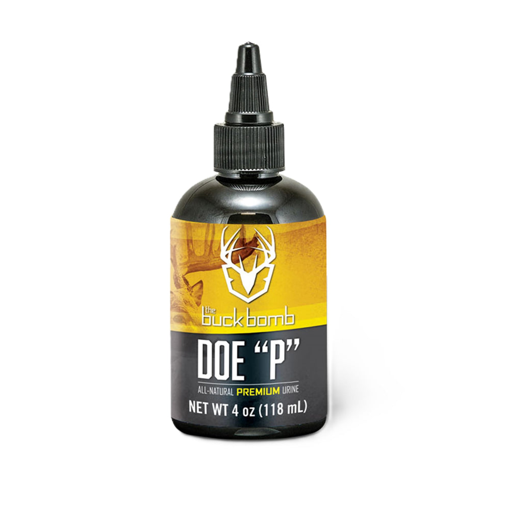 Buck Bomb Doe P Liquid Urine attractant bottle 4 oz with wick compatibility