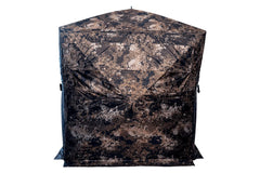 Buck Bourbon Rack House 150+ silent windows enable stealthy hunting setups.