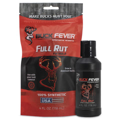 Buck Fever Full Rut Scent bottle 4oz ready for year-round scrapes and trails.