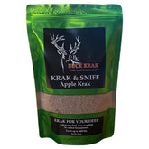 Buck Krak Sniff Apple bottle closeup highlighting attractant aroma for wildlife
