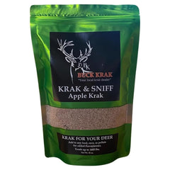 Buck Krak Sniff Apple bottle closeup highlighting attractant aroma for wildlife